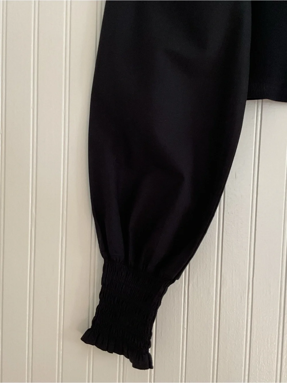 Zara Puff Sleeve Crop Top Black